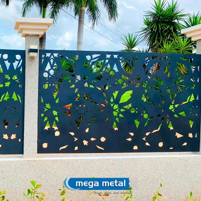 Fachadas em chapa metálica cortada a laser pela Mega Metal