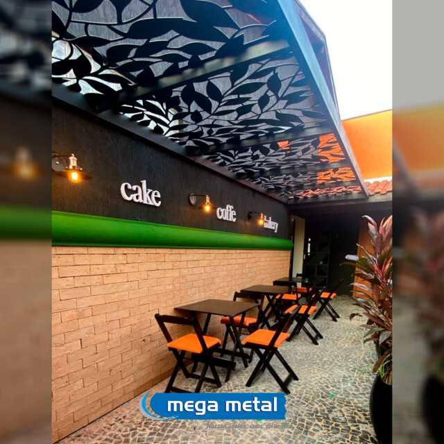 Pergolados em chapa metálica cortada a laser pela Mega Metal